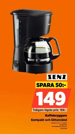 Power Senz Kaffebryggare Kompakt och lättanvänd erbjuda