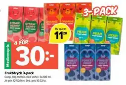 Coop Extra Fruktdryck 3-pack, Medlemspris erbjuda