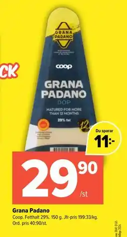 Coop Extra Grana Padano erbjuda