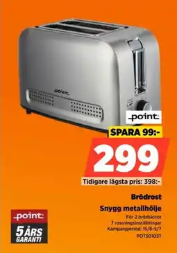 Power Point Brödrost Snygg metallhölje erbjuda