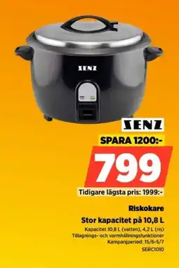 Power Senz Riskokare Stor kapacitet på 10,8 L erbjuda