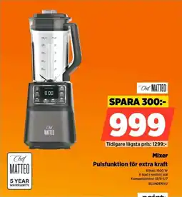 Power Chef Matteo Mixer Pulsfunktion för extra kraft erbjuda