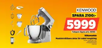 Power Kenwood Köksmaskin Maskintvättbara delar för enkel rengöring erbjuda