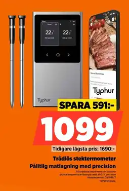 Power Typhur Trådlös stektermometer Pålitlig matlagning med precision erbjuda