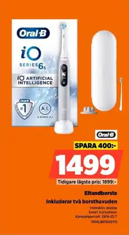 Power Oral-B Eltandborste Inkluderar två borsthuvuden erbjuda