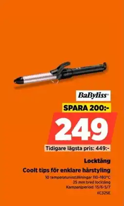 Power Babyliss Locktång Coolt tips för enklare hårstyling erbjuda