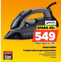 Power Point Ångstrykjärn Praktisk självrengöringsfunktion erbjuda