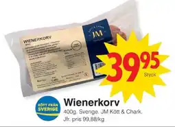 Matöppet JM KOTT & CHARK Wienerkorv erbjuda