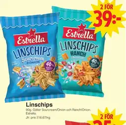Matöppet ESTRELLA Linschips erbjuda