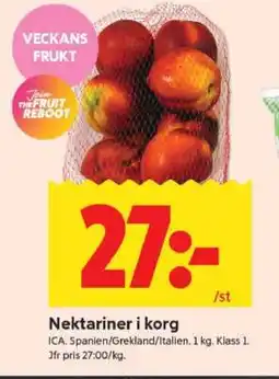 ICA Supermarket Nektariner i korg erbjuda