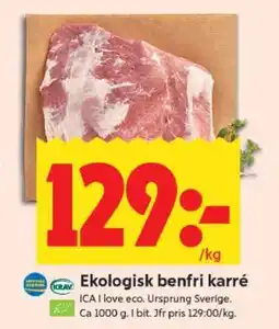 ICA Supermarket Ekologisk benfri karré erbjuda