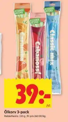 ICA Supermarket Ölkorv 3-pack erbjuda