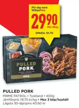 Willys PULLED PORK erbjuda
