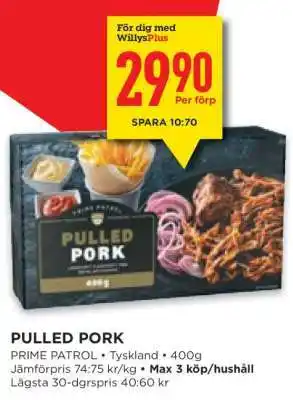 Willys PULLED PORK erbjuda