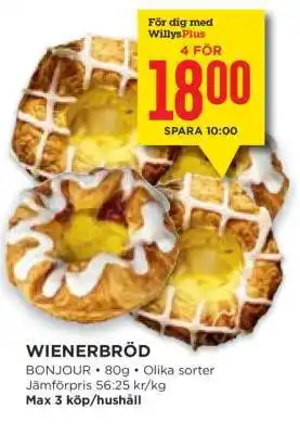 Willys Wienerbröd erbjuda