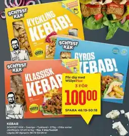 Willys Schysst Käk Kebab erbjuda