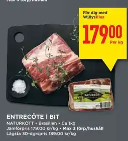 Willys Entrecôte i bit erbjuda