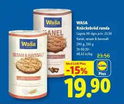 Lidl Wasa Knäckebröd runda erbjuda