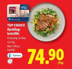 Lidl Top choice Kycklingbröstfilé erbjuda