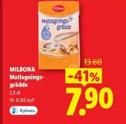 Lidl Milbona Matlagningsgrädde erbjuda