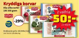 Extra Mjällby Stormarknad Kryddiga korvar erbjuda