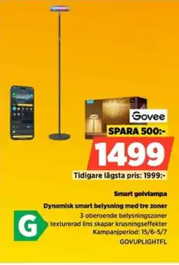 Power Govee Smart golvlampa Dynamisk smart belysning med tre zoner erbjuda