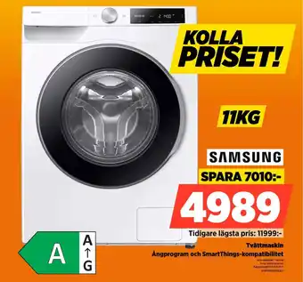 Power Samsung Tvättmaskin Ångprogram och SmartThings-kompatibilitet erbjuda