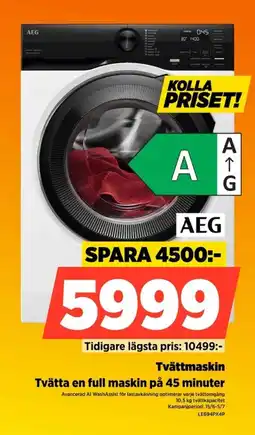 Power Aeg Tvättmaskin Tvätta en full maskin på 45 minuter erbjuda