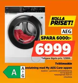 Power Aeg Tvättmaskin A anslutning med My AEG Care-appen erbjuda