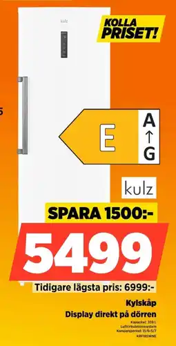 Power Kulz Kylskåp Display direkt på dörren erbjuda