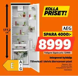 Power Aeg Integrerat kylskåp Tillverkad i delvis återvunnen plast erbjuda