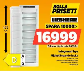 Power Liebherr Integrerad frys Mjukstängande lucka erbjuda