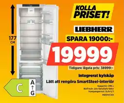Power Liebherr Integrerat kylskåp Lätt att rengöra SmartSteel-interiör erbjuda