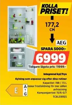 Power Aeg Integrerad kyl/frys Kylning som anpassar sig efter dina rutiner erbjuda