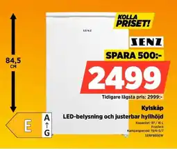 Power Senz Kylskåp A LED-belysning och justerbar hyllhöjd erbjuda