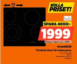 Power Kulz Keramikhäll "Praktisk timer för kokzonerna erbjuda