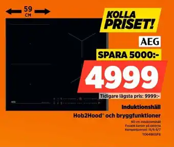 Power Aeg Induktionshäll Hob2Hood® och bryggfunktioner erbjuda