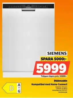 Power Siemens Diskmaskin Kompatibel med Home Connect erbjuda