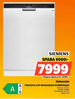 Power Siemens Diskmaskin Intensiva och skonsamma inställningar erbjuda
