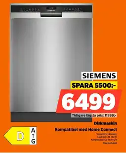 Power Siemens Diskmaskin Kompatibel med Home Connect erbjuda