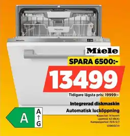 Power Miele Integrerad diskmaskin Automatisk lucköppning erbjuda