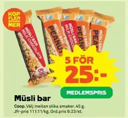 Stora Coop Müsli bar, Medlemspris erbjuda