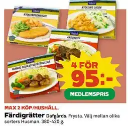 Coop Färdigrätter, Medlemspris erbjuda
