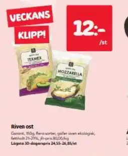 Hemköp Riven ost erbjuda