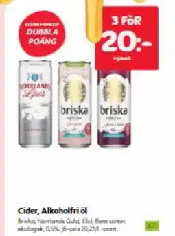 Hemköp Cider, alkoholfri ol erbjuda