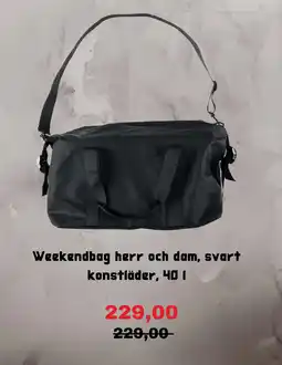 Clas Ohlson Weekendbag herr och dam, svart konstläder erbjuda