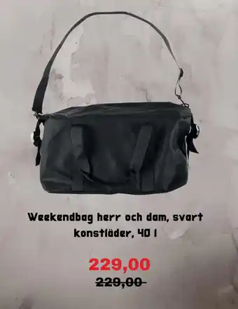 Weekendbag herr och dam, svart konstläder