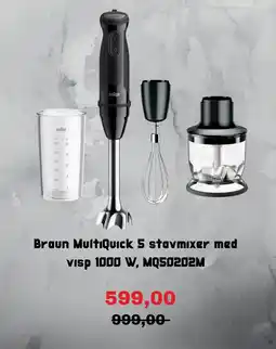 Clas Ohlson Braun MultiQuick 5 stavmixer med Visp 1000 W, MQ50202M erbjuda