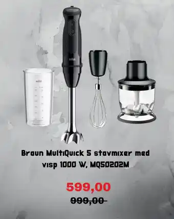 Braun MultiQuick 5 stavmixer med Visp 1000 W, MQ50202M