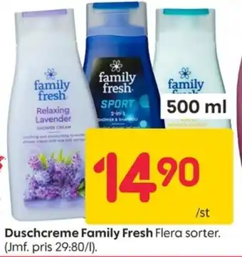 Rusta Duschcreme Family Fresh erbjuda